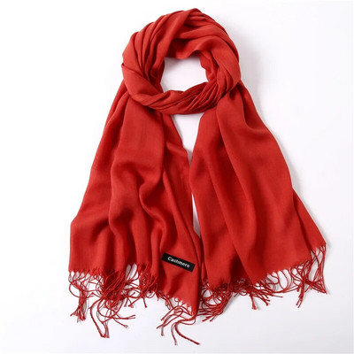 Karstas 2022. gada vasaras šalles sievietēm Šalles un aptinumi Modes Solid Sieviešu Hidžabs Stoles Pashmina Winter Cashmere Foulard