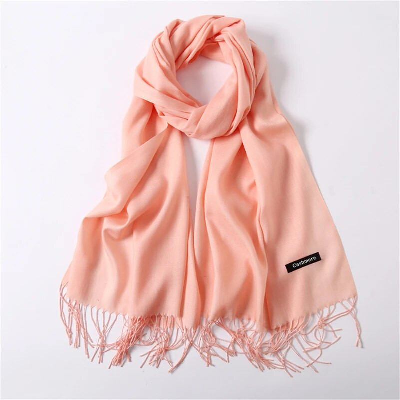 Karstas 2022. gada vasaras šalles sievietēm Šalles un aptinumi Modes Solid Sieviešu Hidžabs Stoles Pashmina Winter Cashmere Foulard