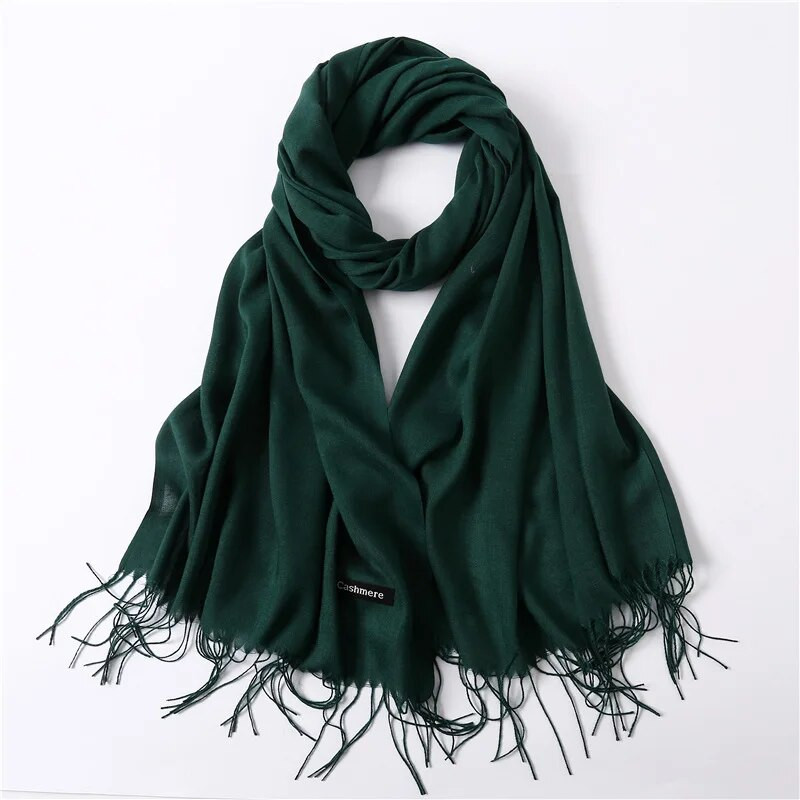 Karstas 2022. gada vasaras šalles sievietēm Šalles un aptinumi Modes Solid Sieviešu Hidžabs Stoles Pashmina Winter Cashmere Foulard