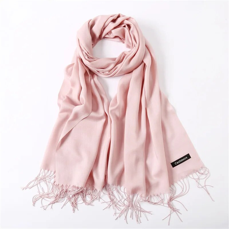 Karstas 2022. gada vasaras šalles sievietēm Šalles un aptinumi Modes Solid Sieviešu Hidžabs Stoles Pashmina Winter Cashmere Foulard