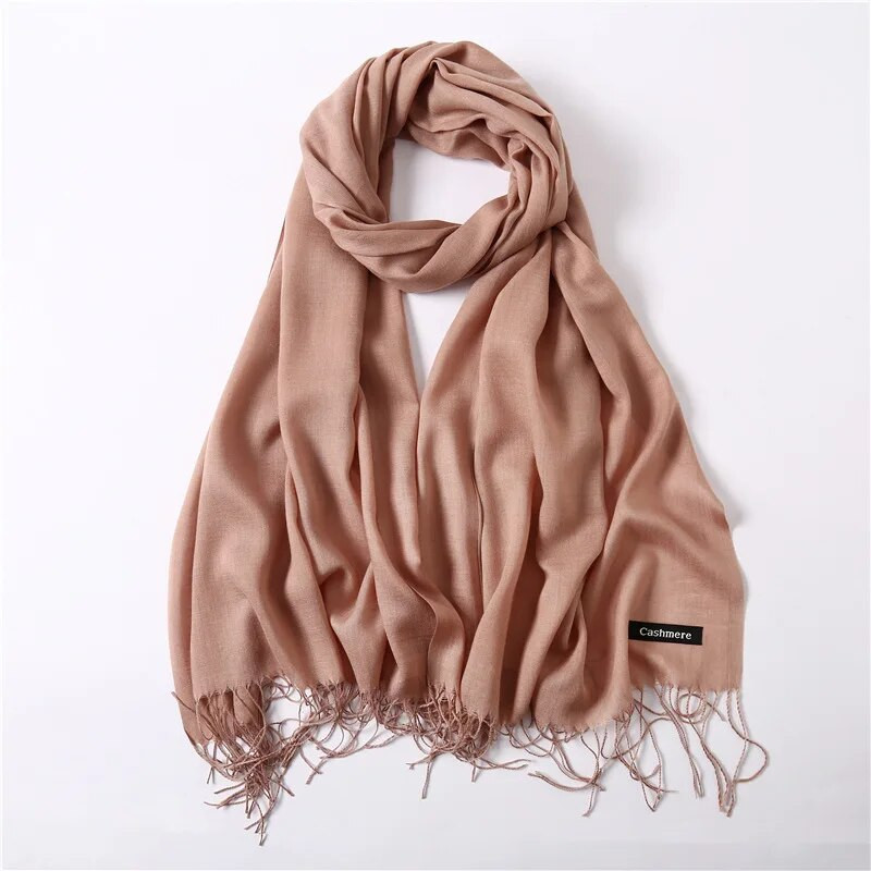 Karstas 2022. gada vasaras šalles sievietēm Šalles un aptinumi Modes Solid Sieviešu Hidžabs Stoles Pashmina Winter Cashmere Foulard