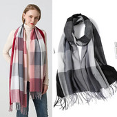 2022-es luxus női kockás sál Kasmír bojt sálak Női kendők Foulard Divat Lady Hidzsáb fejborítások Pashmina Bufanda