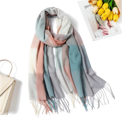 2022-es luxus női kockás sál Kasmír bojt sálak Női kendők Foulard Divat Lady Hidzsáb fejborítások Pashmina Bufanda