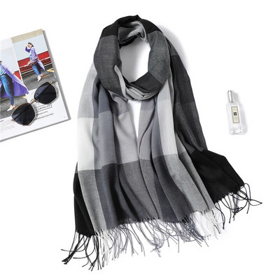 2022-es luxus női kockás sál Kasmír bojt sálak Női kendők Foulard Divat Lady Hidzsáb fejborítások Pashmina Bufanda