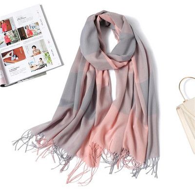 2022-es luxus női kockás sál Kasmír bojt sálak Női kendők Foulard Divat Lady Hidzsáb fejborítások Pashmina Bufanda