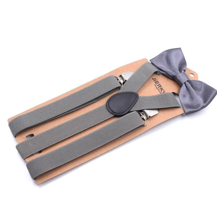 Cietie bikšturi tauriņu komplekti Vīriešu Sieviešu ballītes Kāzu Y-muguras krekls Braces Tauriņš Josta tauriņš Bikses Džinsi