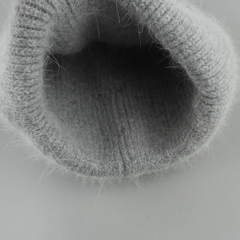 Nove luksuzne kape od pravog zečjeg krzna za 2023., ženske zimske kape, modna topla pletena kapa za djevojke, meka topla kapa s kapom