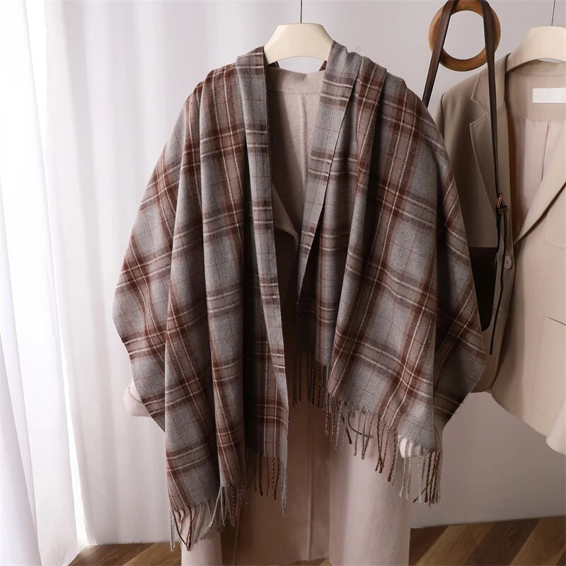 Silta gara kašmira sieviešu šalle Mode pleds ceļojumu pončo nozaga Bufanda ziemas pashmina šalles aptinumi ar pušķīti Echarpe Jauns