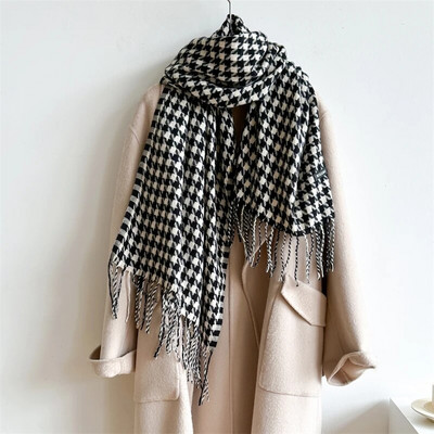 Νέα γυναικεία κασμίρ Ζεστό σάλι καρό κασκόλ Μόδα βρετανικού στυλ Χονδρή κουβέρτα χειμωνιάτικης πασμίνας Bufanda Hijab Warps Echarpe