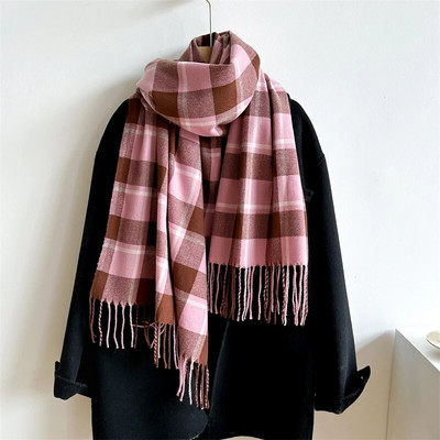 Νέα γυναικεία κασμίρ Ζεστό σάλι καρό κασκόλ Μόδα βρετανικού στυλ Χονδρή κουβέρτα χειμωνιάτικης πασμίνας Bufanda Hijab Warps Echarpe