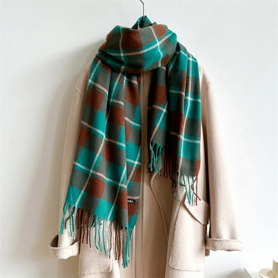 Νέα γυναικεία κασμίρ Ζεστό σάλι καρό κασκόλ Μόδα βρετανικού στυλ Χονδρή κουβέρτα χειμωνιάτικης πασμίνας Bufanda Hijab Warps Echarpe