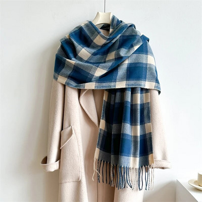 Νέα γυναικεία κασμίρ Ζεστό σάλι καρό κασκόλ Μόδα βρετανικού στυλ Χονδρή κουβέρτα χειμωνιάτικης πασμίνας Bufanda Hijab Warps Echarpe