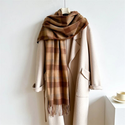 Νέα γυναικεία κασμίρ Ζεστό σάλι καρό κασκόλ Μόδα βρετανικού στυλ Χονδρή κουβέρτα χειμωνιάτικης πασμίνας Bufanda Hijab Warps Echarpe