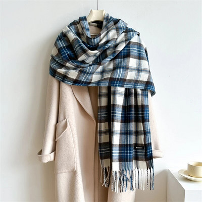 Νέα γυναικεία κασμίρ Ζεστό σάλι καρό κασκόλ Μόδα βρετανικού στυλ Χονδρή κουβέρτα χειμωνιάτικης πασμίνας Bufanda Hijab Warps Echarpe