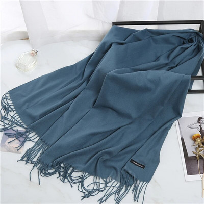 2022. Ženski šal od kašmira s kićankama Ženski zimski šal Topli mekani dugi jednobojni šalovi Modni omot za glavu Hot Fulard Ženski hidžab Novo