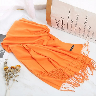 2022. Ženski šal od kašmira s kićankama Ženski zimski šal Topli mekani dugi jednobojni šalovi Modni omot za glavu Hot Fulard Ženski hidžab Novo