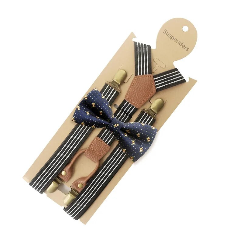 Tregeri širine 2,5 cm s leptir-mašnom Modni muški komplet leptir-kravata Muške naramenice Ženske podesive tregere Hlače Dodaci za vjenčanje