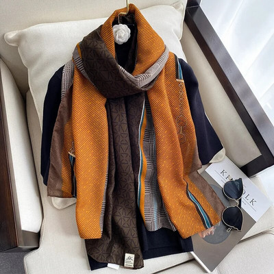 Novi dizajnerski brend Zimski ženski šal Modni karirani pamučni hidžabi Šalovi za žene Šalovi i ogrtači Muslimanske šalove od pašmine