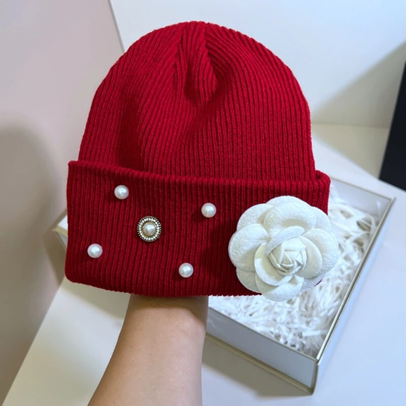 Brand Cvjetna zimska kapa-kapa Akrilne pletene kape za žene Meka topla kapa-kapa s manžetama za djevojčice Pletene kape za van