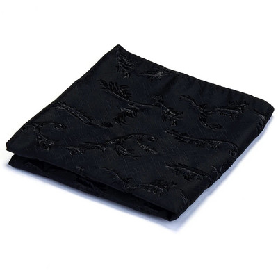 Klasszikus fehér fekete 25*25 cm férfi selyem vastag és texturált virágos zsebkendő, négyzet alakú férfi zsebkendő esküvői partira