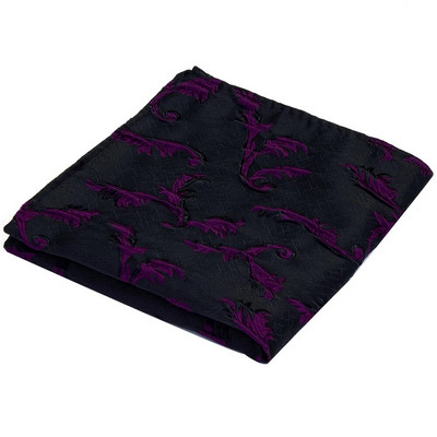 Klasszikus fehér fekete 25*25 cm férfi selyem vastag és texturált virágos zsebkendő, négyzet alakú férfi zsebkendő esküvői partira