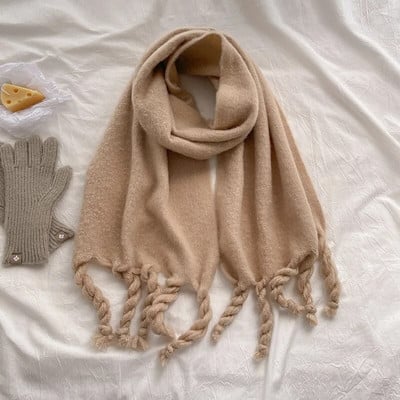 2022. Luksuzni svijetlozeleni ženski šal od kašmira, zimski šal i omot, bandana od pašmine, debela deka s resicama