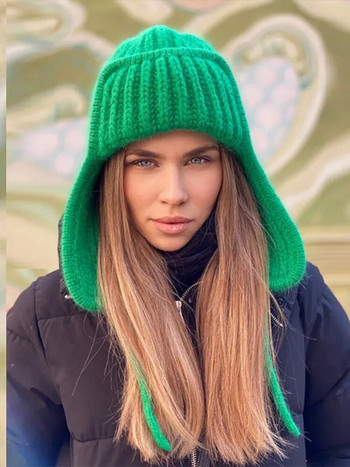 Winter Balaclava πλεκτά καπέλα με κουκούλα Γυναικεία εξατομικευμένα ζεστά αντιανεμικά προστατευτικά αυτιών με δεμένο σχοινί Ανδρικά αξεσουάρ εξωτερικού χώρου