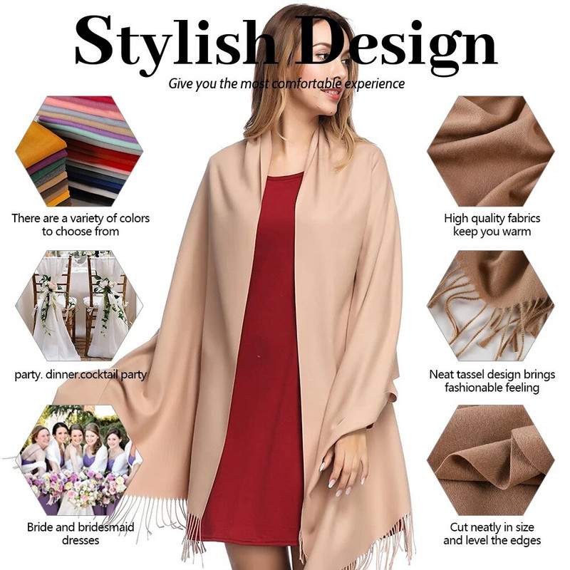 2023. aasta talvemood, naiste sall, õhukesed rätikud ja ümbrised. Naise hidžaab pikad kašmiirist pashmina foulard peasallid