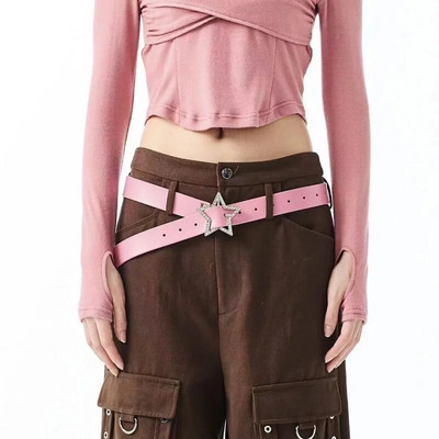 Kawaii Star Rhinestone Belt Women Jeans Buckle Vintage 2000s Belt Grunge Indie Aesthetic Y2k Аксесоари Корейска мода