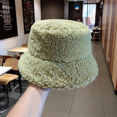 Šešir od janjeće vune Zimske ženske deblje tople jednobojne kape za umivaonik Korejske modne ribarske kape Unisex dodaci za van