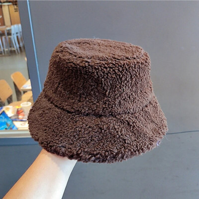 Šešir od janjeće vune Zimske ženske deblje tople jednobojne kape za umivaonik Korejske modne ribarske kape Unisex dodaci za van