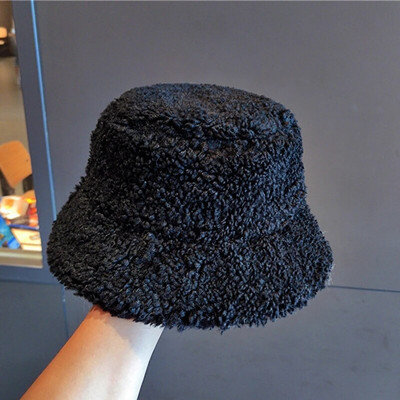 Šešir od janjeće vune Zimske ženske deblje tople jednobojne kape za umivaonik Korejske modne ribarske kape Unisex dodaci za van