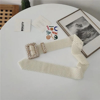 Jauni sieviešu jostas dekoratīvi svārki ar pilnu pērļu sprādzes jostas siksnas sievietēm Luksusa modes kleita dekorācija plata josta