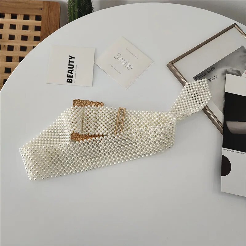 Jauni sieviešu jostas dekoratīvi svārki ar pilnu pērļu sprādzes jostas siksnas sievietēm Luksusa modes kleita dekorācija plata josta