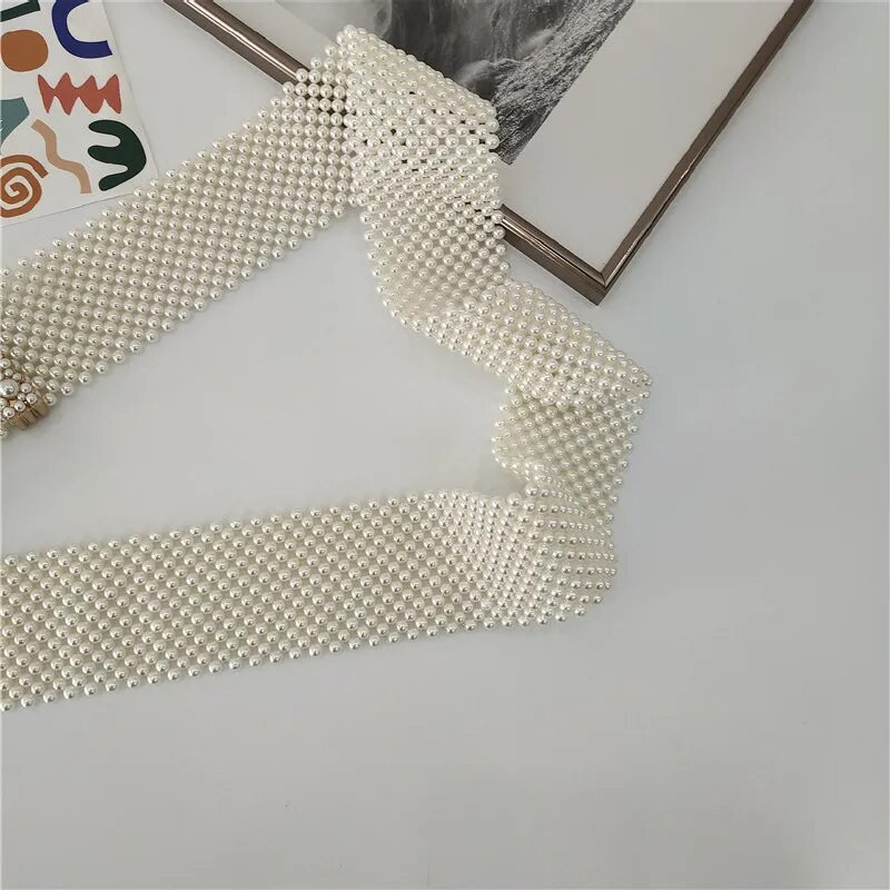 Jauni sieviešu jostas dekoratīvi svārki ar pilnu pērļu sprādzes jostas siksnas sievietēm Luksusa modes kleita dekorācija plata josta