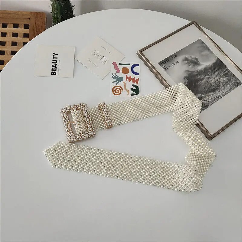 Jauni sieviešu jostas dekoratīvi svārki ar pilnu pērļu sprādzes jostas siksnas sievietēm Luksusa modes kleita dekorācija plata josta