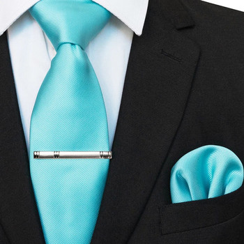 EASTEPIC 8 εκ. Κλασική γκρι γραβάτα Twill για άντρες με επαγγελματικά κοστούμια Σετ γραβάτα Κλιπ μαντήλι Ανδρικό αξεσουάρ Γαμήλιο πάρτι