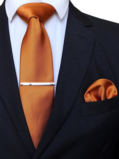 EASTEPIC 8 cm klasiskas pelēkas sarža kaklasaites vīriešiem biznesa kostīmos kaklasaites komplekts ar klipu kabatlakats vīriešu aksesuārs kāzu ballīte