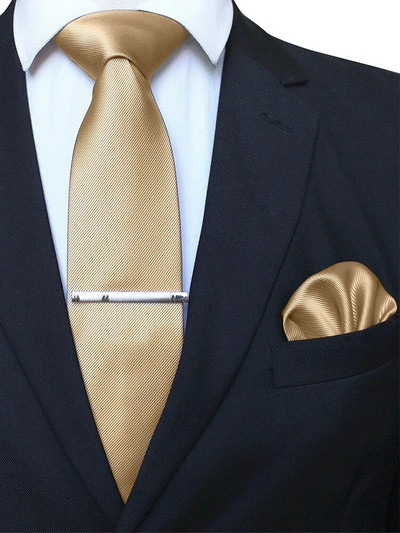 EASTEPIC 8 cm klasiskas pelēkas sarža kaklasaites vīriešiem biznesa kostīmos kaklasaites komplekts ar klipu kabatlakats vīriešu aksesuārs kāzu ballīte