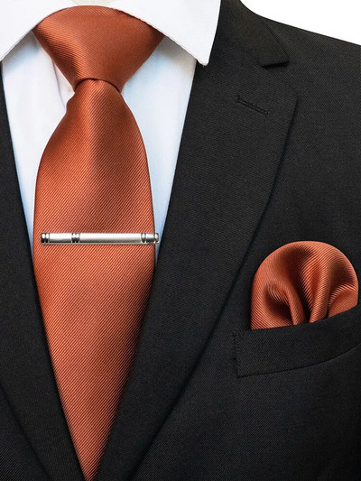 EASTEPIC 8 cm klasiskas pelēkas sarža kaklasaites vīriešiem biznesa kostīmos kaklasaites komplekts ar klipu kabatlakats vīriešu aksesuārs kāzu ballīte