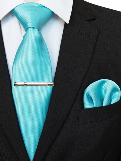 EASTEPIC 8 cm klasiskas pelēkas sarža kaklasaites vīriešiem biznesa kostīmos kaklasaites komplekts ar klipu kabatlakats vīriešu aksesuārs kāzu ballīte