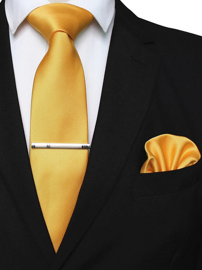 EASTEPIC 8 cm klasiskas pelēkas sarža kaklasaites vīriešiem biznesa kostīmos kaklasaites komplekts ar klipu kabatlakats vīriešu aksesuārs kāzu ballīte