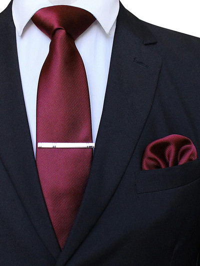 EASTEPIC 8 cm klasiskas pelēkas sarža kaklasaites vīriešiem biznesa kostīmos kaklasaites komplekts ar klipu kabatlakats vīriešu aksesuārs kāzu ballīte