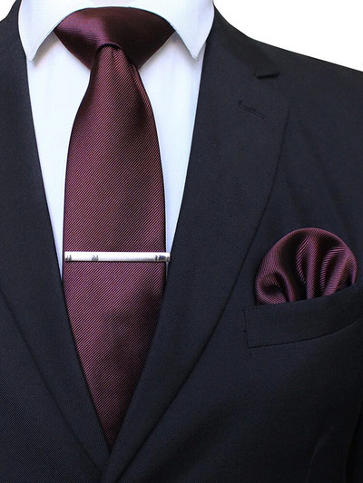 EASTEPIC 8 cm klasiskas pelēkas sarža kaklasaites vīriešiem biznesa kostīmos kaklasaites komplekts ar klipu kabatlakats vīriešu aksesuārs kāzu ballīte