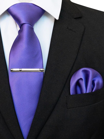 EASTEPIC 8 cm klasiskas pelēkas sarža kaklasaites vīriešiem biznesa kostīmos kaklasaites komplekts ar klipu kabatlakats vīriešu aksesuārs kāzu ballīte