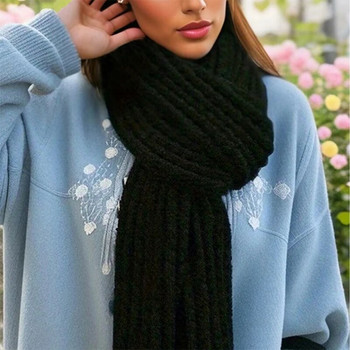 Нов дизайн Дебел плетен шал за жени Модни зимни топли кашмирени шалове Neckercheif Lady Корейски стил Вратовръзка Бандана