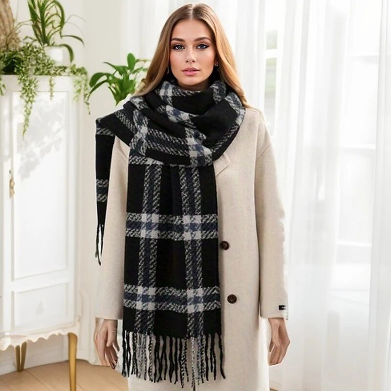 Luksusa pleds šalle ziemas silts kašmira sieviešu garais pashmina foulard sieviešu šalles Sieviešu pušķis šalles aptinumi ceļojumu pončo sega