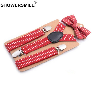 SHOWERSMILE Παιδικές ζαρτιέρες και παπιγιόν Μωβ Unisex Παντελόνι Σιδεράκια για Αγόρια Ψησταριά Γάμου Μόδα Ζαρτιέρες Παιδικά