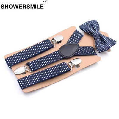 SHOWERSMILE Παιδικές ζαρτιέρες και παπιγιόν Μωβ Unisex Παντελόνι Σιδεράκια για Αγόρια Ψησταριά Γάμου Μόδα Ζαρτιέρες Παιδικά