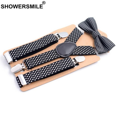 SHOWERSMILE Παιδικές ζαρτιέρες και παπιγιόν Μωβ Unisex Παντελόνι Σιδεράκια για Αγόρια Ψησταριά Γάμου Μόδα Ζαρτιέρες Παιδικά
